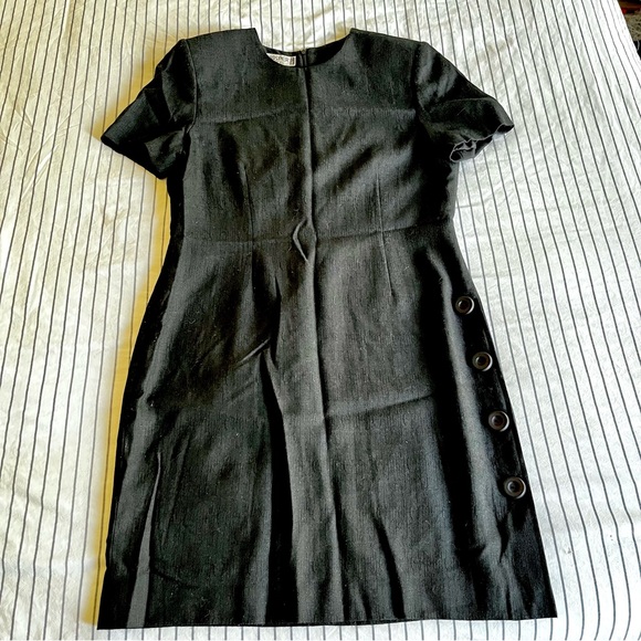 Vintage Kasper ASL Black Sheath Dress - Picture 2 of 16